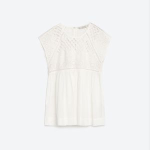 Zara Embroidered Baby doll Top